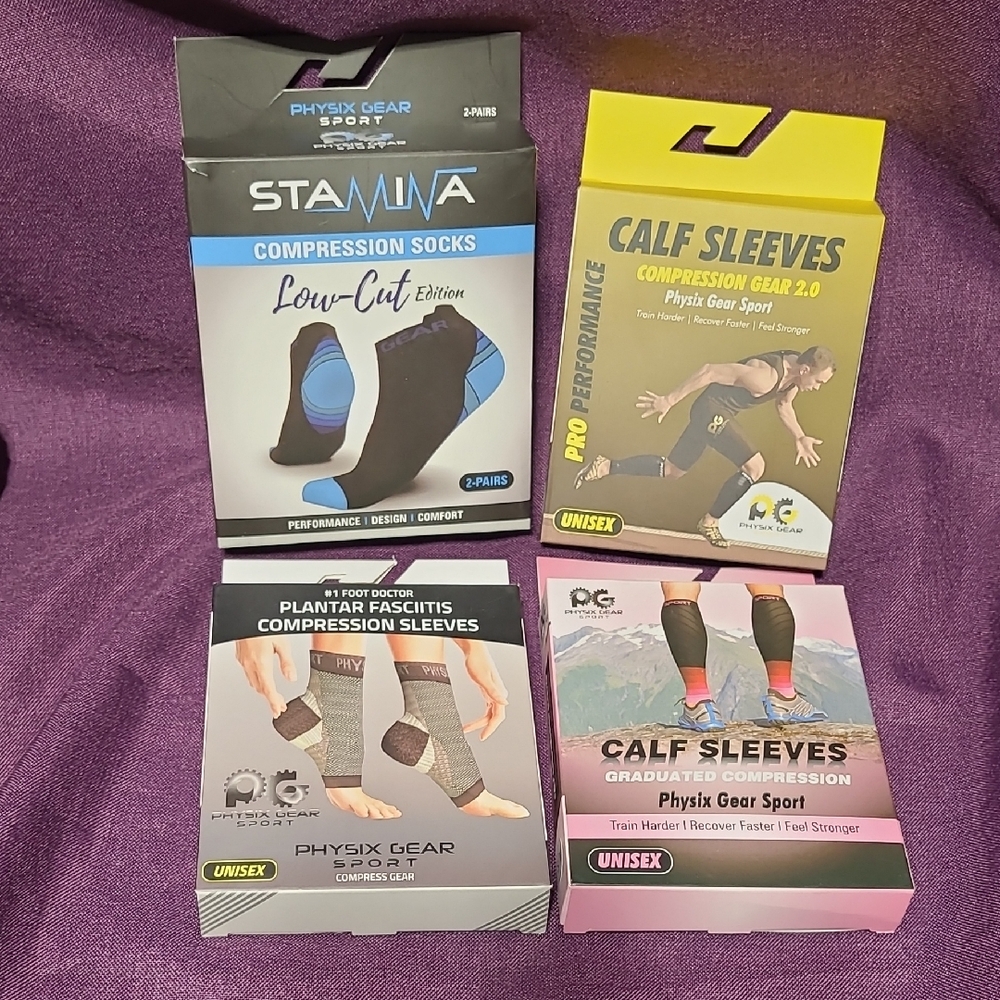 Lot Of PHYSIX GEAR Compression Socks And Sleeves